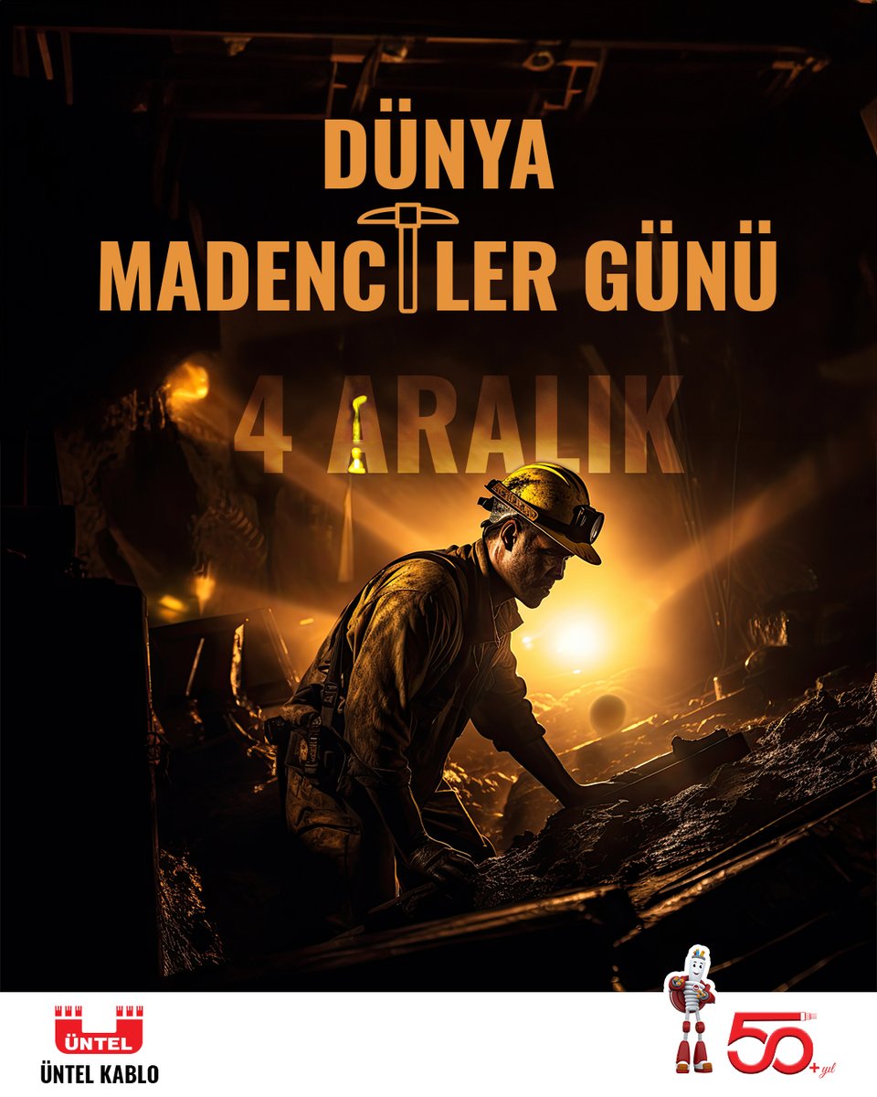 Emeğin ve alın terinin simgesi madencilerimizin 4 Aralık Dünya Madenciler Günü’nü kutlarız.
***
We celebrate the 4 December World Miners’ Day of our miners, the symbol of labor and sweat. ⛏

 #madenci #madencilergünü #mining