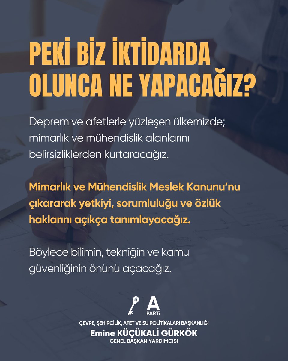 Deprem ve diğer afetlerle boğuşan ülkemizde; altyapıdan üstyapıya, elektriğinden madenine, fiziğinden kimyasına kadar yaşamı ve kalkınmayı mümkün kılan tüm mühendislik ve mimarlık alanlarında güvenliği sağlamak için kapsamlı bir Meslek Kanunu artık hayati bir zorunluluktur.