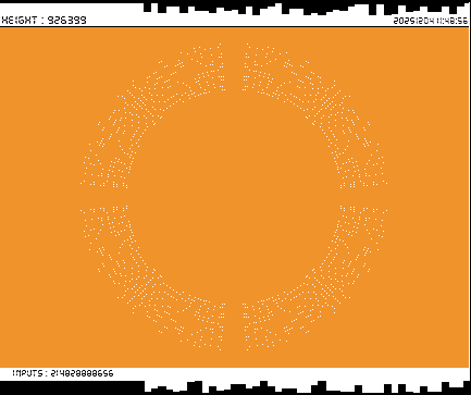 r_topisto's tweet image. #computerart #creativecoding #generativeart :
#bitcoin #blockchain 
LAST Block, Height : 926399
[ See more on topisto.net ]