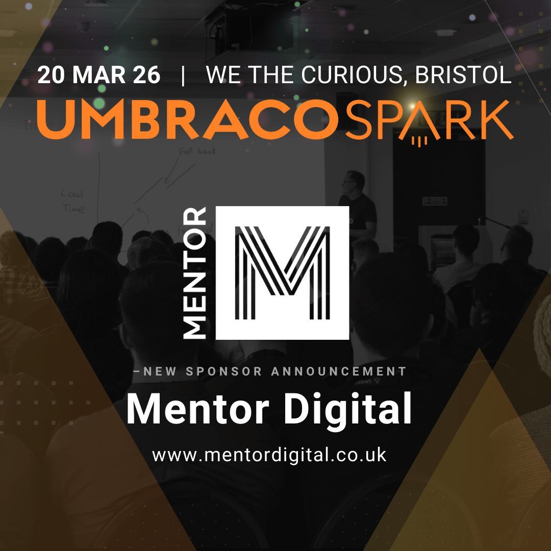 umbracospark's tweet image. Great news! 🎉
We’re delighted to welcome @webdesignagency Mentor Digital back as a sponsor of #UmbracoSpark 2026! Check them out: mentordigital.co.uk
#UmbracoSpark #Umbraco #Innovation