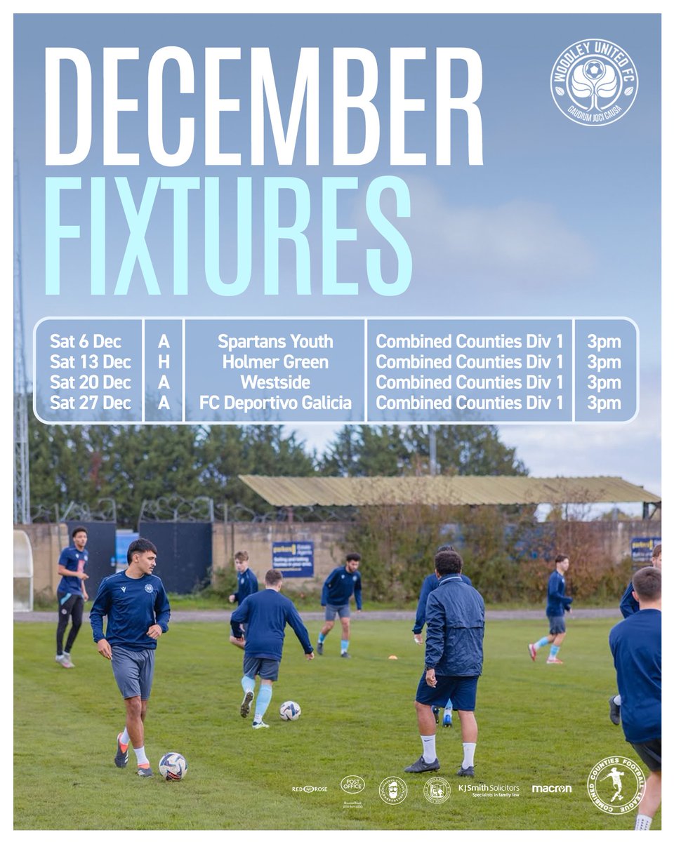 𝐃𝐄𝐂𝐄𝐌𝐁𝐄𝐑 𝐅𝐈𝐗𝐓𝐔𝐑𝐄𝐒

A look ahead to the run-up to 2026 for Woodley!

#WeAreUnited 🩵