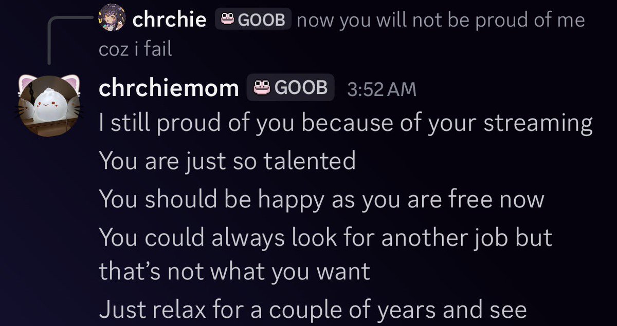 talking to my lovely mom about how i might quit my job soon and how scared i am of failing her 😢💜💜
i love her!!