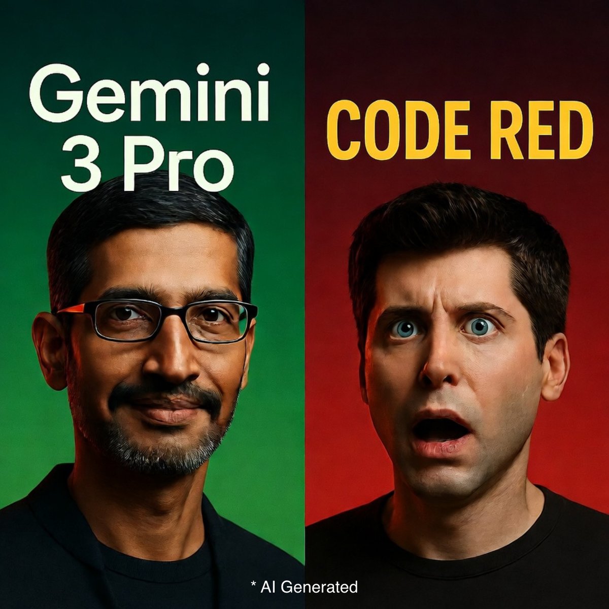 johnvjayakumar's tweet photo. Wild: OpenAI's CEO, Sam Altman, just hit the panic button with an internal "code red" memo.

Why? Google's Gemini 3 is catching up fast, and in some ways, pulling ahead.​

This feels like déjà vu.

Back in 2022, ChatGPT's launch forced Google CEO Sundar Pichai to declare his own "code red," prompting teams to speed up AI development.

Fast forward to now. Gemini 3 has topped benchmarks in reasoning, accuracy, and user engagement. It handles complex tasks better, with multimodal smarts for text, images, and video.

OpenAI's lead is slipping.​

But it's deeper than benchmarks.

Google has what OpenAI craves: endless cash from $100B in quarterly ad revenue, massive data from Search and YouTube, and custom TPUs plus Nvidia chips at scale.

OpenAI burns through billions of dollars yearly, projected at $1.4T over eight years, with tight compute constraints. They can't match free access or ecosystem lock-in.

Anthropic adds pressure, too, but Google is the real giant waking up.​

Sam's response?

Halt ads, shopping agents, health tools, and even Pulse assistant. All hands on improving ChatGPT core.

They're rushing a new reasoning model (codenamed "Garlic"?) that beats Gemini 3 in tests, set for next week.

OpenAI paused from "code orange" to full "red", and that’s existential threat level.​

Near-term outlook? Brutal but exciting.

OpenAI will ship the new model soon, temporarily regaining the edge. But Google iterates faster with infra muscle.

Expect price wars, free tiers, and agent battles.

OpenAI needs partnerships (like AWS chips) and breakthroughs to survive.

For us watching: AI gets smarter, cheaper, faster.

Winners build on top now.

What edge will you grab?

#CODERED  #openai #gemini3 #johnvjayakumar