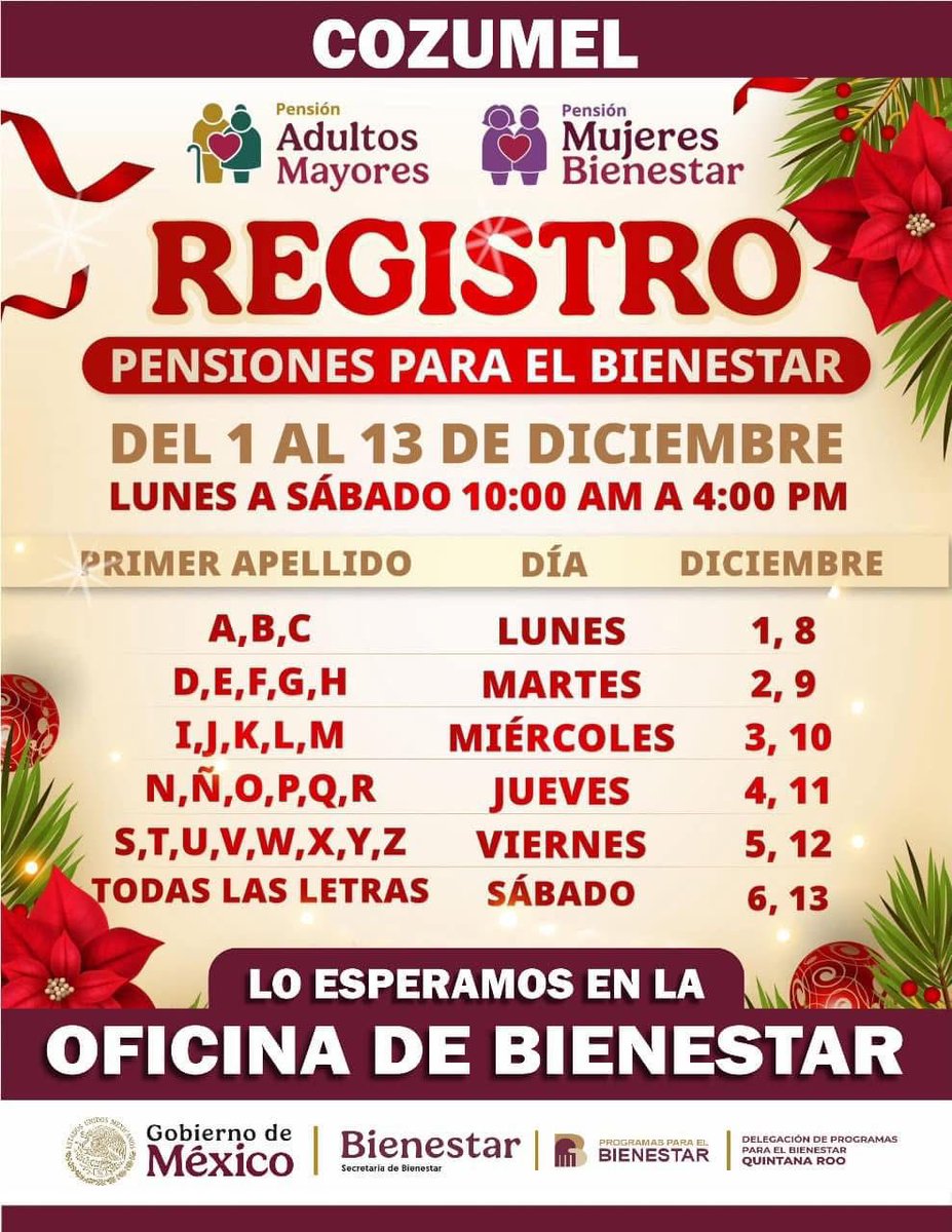 ¡Amig@s! Les recordamos que ya está abierto el registro para las pensiones del Bienestar.

Si tienes entre 60 y 64 años, ya puedes registrarte a la #PensiónMujeresBienestar. 

Y si ya cuentas con 65 años o más, el registro es para la #PensiónAdultosMayores.

📌 El registro se