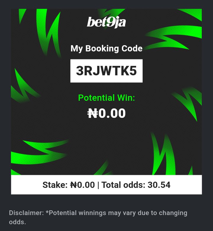 Freshtip1's tweet image. Games on @Bet9jaOfficial

3RJWTK5
3RJWQF2

#Bet9jaCode
@ForeverDau @Emilyly01