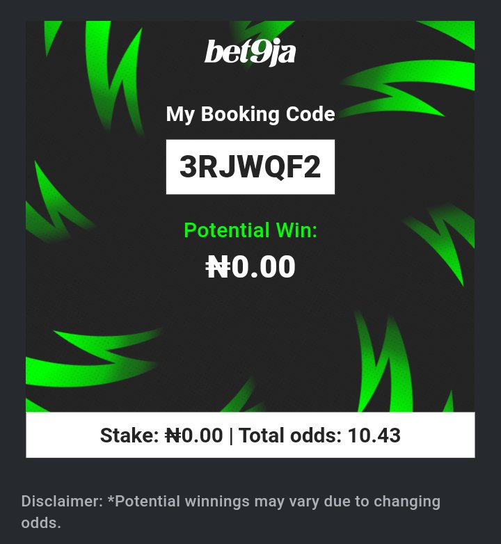 Freshtip1's tweet image. Games on @Bet9jaOfficial

3RJWTK5
3RJWQF2

#Bet9jaCode
@ForeverDau @Emilyly01
