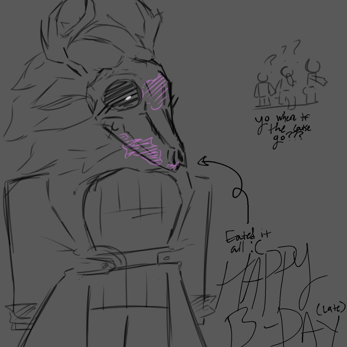 CREATEZDEV's tweet photo. Unrelated to Psychosis but just as important!

HAPPY (Late) BIRTHDAY TO ONE OF OUR LEAD CODERS !!

I drew this at about 6-7 (haha this joke isn’t funny) AM, as to get it out as soon as possible!

Their birthday was actually on the 3rd; so PLEASE WISH THEM A HAPPY BIRTHDAY!!! —💜 https://t.co/b0lUHFH2uc