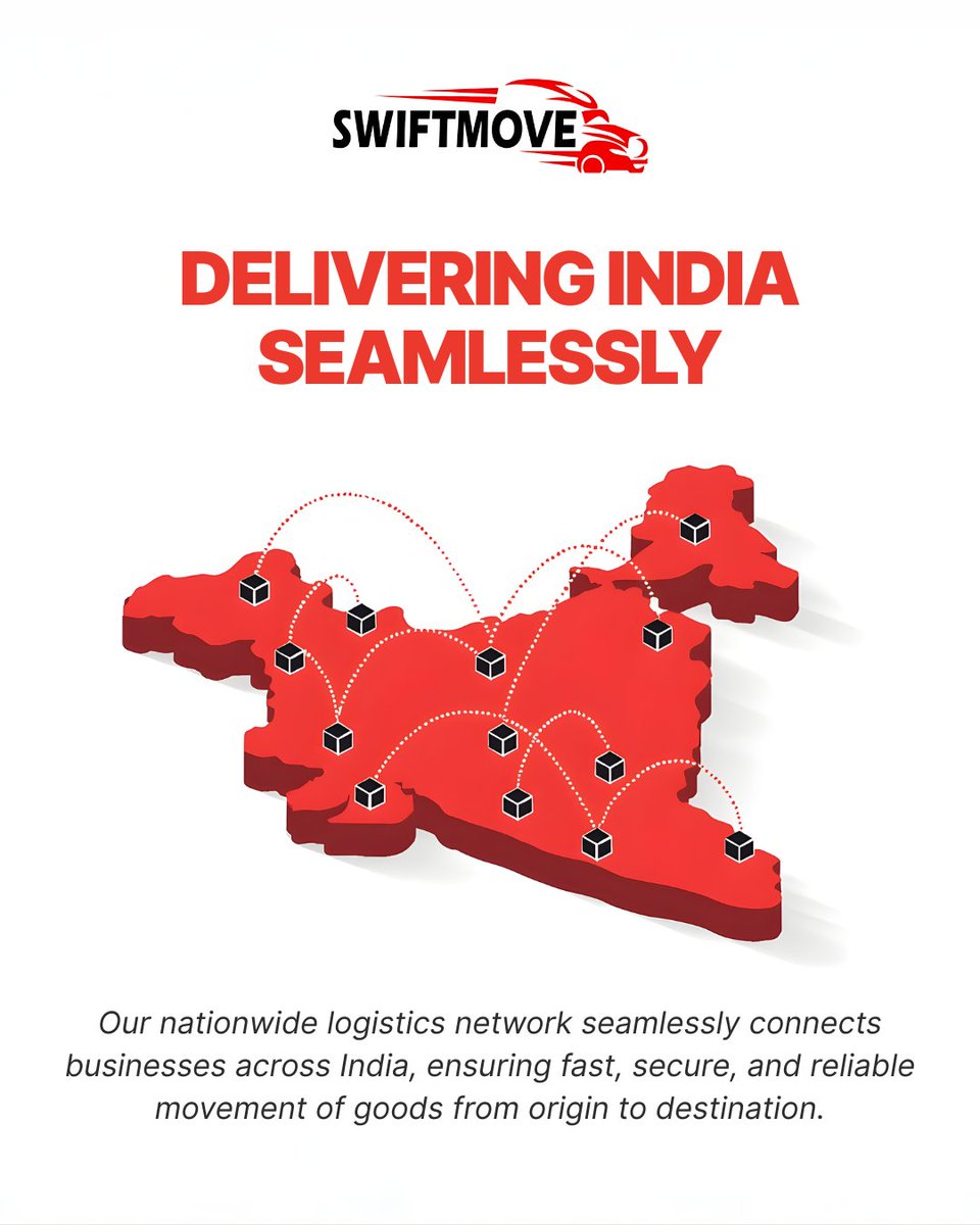 Swiftmove_'s tweet image. In a country as vast and dynamic as India, seamless connectivity is the backbone of successful business. At SwiftMove, we ensure that every shipment — big or small — reaches its destination fast, secure, and right on time.

#SwiftMove #DeliveringIndia