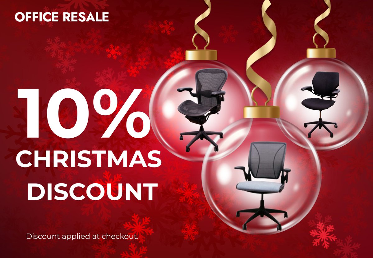 ✨Make your workplace sparkle again! Enjoy a festive 10% off at #OfficeResale

#RefurbishedOfficeFurniture #Facilities #FacMan #SustainableWorkplace