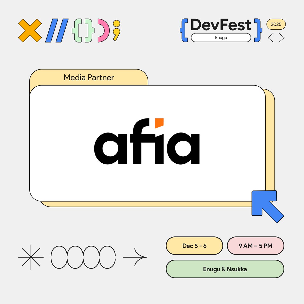 GdgEnugu's tweet photo. We are excited to announce @AfiaTvOfficial as our Media Partner for Devfest Enugu.
@AfiaTvOfficial is the first regional television channel dedicated to telling the stories of Southeastern Nigeria.
Thank you for your support.
#DevFestEnugu #AIandBeyond https://t.co/dVxjUF20OX