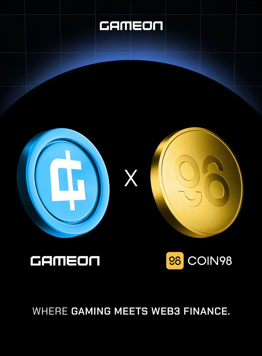 Big news is loading... ⚡️

@Coin98_wallet &amp; @GameonWorldai are teaming up! 🎮✨

This Collaboration is all about creating a seamless, powerful hub for the Web3 community. Get ready for an elevated experience where finance meets the future of gaming.

The next level starts now.