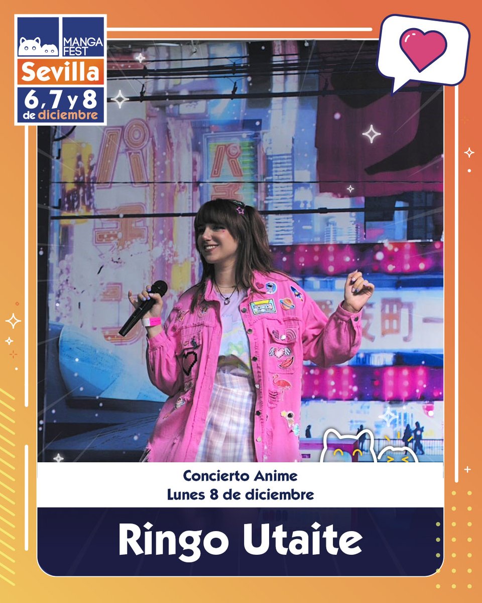 🎵 ¡Seguimos con los conciertos confirmados de Mangafest Sevilla! 🎵

Los días 6, 7 y 8 de diciembre podrás disfrutar de la mejor música en directo, con una gran variedad de conciertos temáticos. ¡Consulta los horarios en la web!

Hazte con tu entrada y no te pierdas nada 🔥

📅