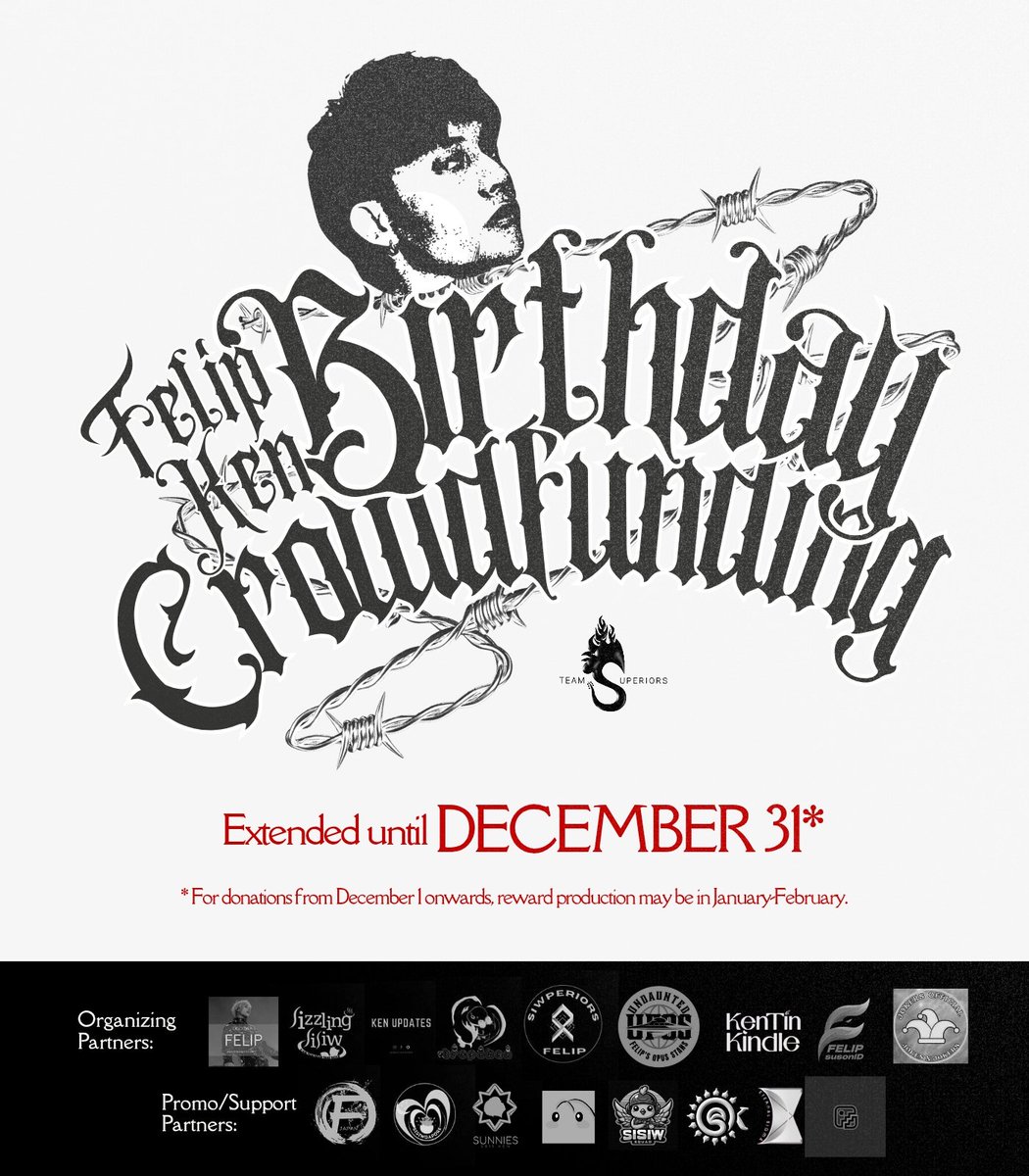 team_superiors's tweet image. Crowdfunding update for @felipsuperior's birthday! 🚨

We've hit 66% of our goal--thank you 🙌 Rewards are now in production!

If you still wanna chip in, deadline's extended to Dec 31* 🔥

forms.gle/wfu2Bjr3aEtC4H…

Brought to you by a collective of #FELIP / #SB19_KEN fanbases 🤘