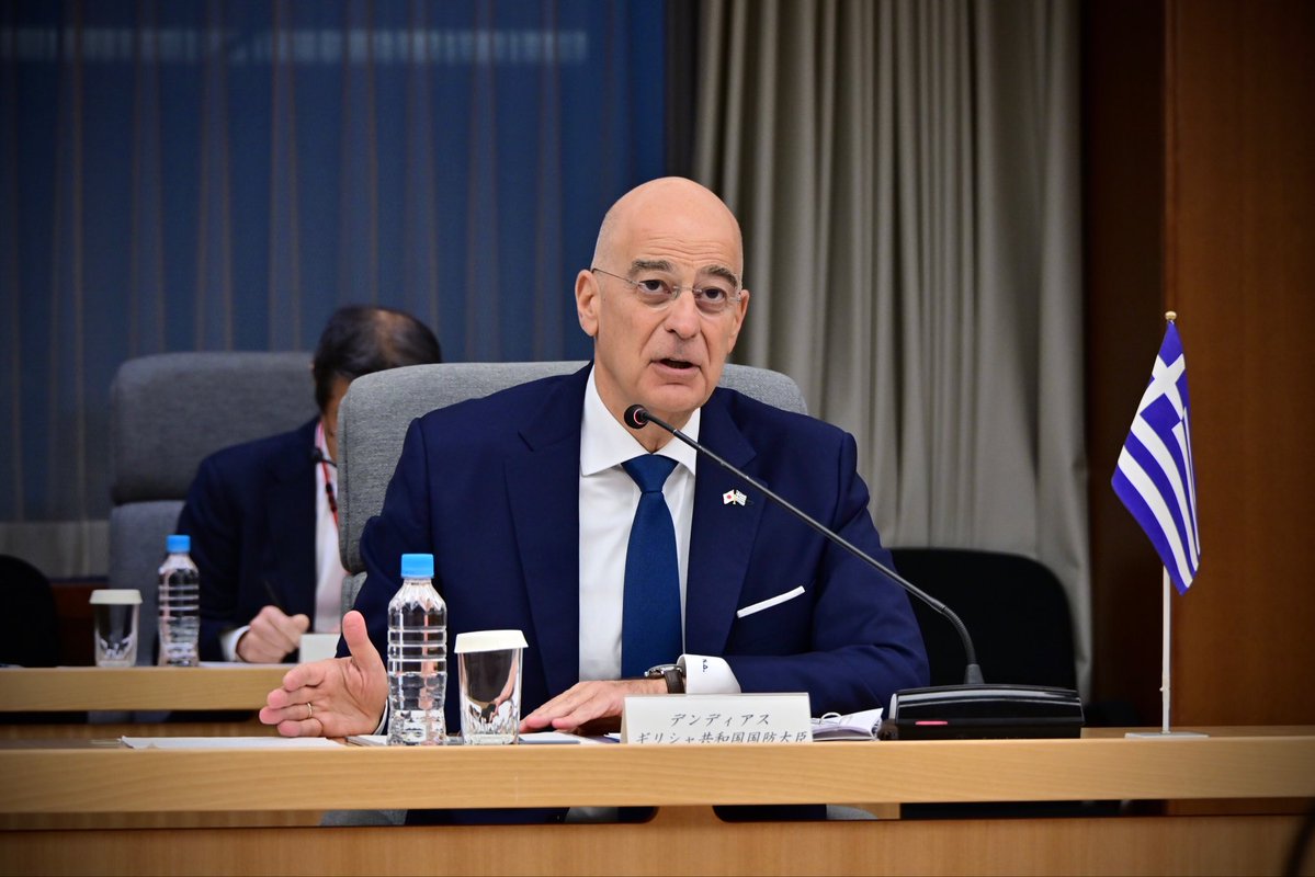 ModJapan_jp's tweet image. 12月4日、小泉防衛大臣はデンディアス・ギリシャ国防大臣と史上初となる日ギリシャ防衛相会談を行い、地域情勢とともに、今後の防衛協力・交流について議論しました。

防衛省・自衛隊はギリシャとの連携を一層強化してまいります🇯🇵🤝🇬🇷

mod.go.jp/j/approach/exc…