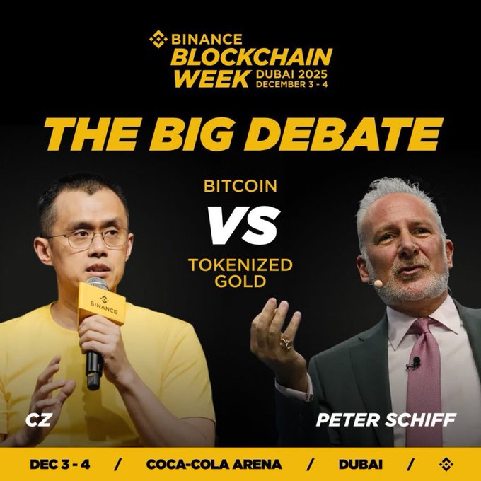 CZ vs Peter Schiff Debate is LIVE 🚨

The most-awaited Bitcoin vs Gold debate is gong live on #BinanceBlockchainWeek 

Watch the full debate here 👇
binance.com/en-IN/square/a…