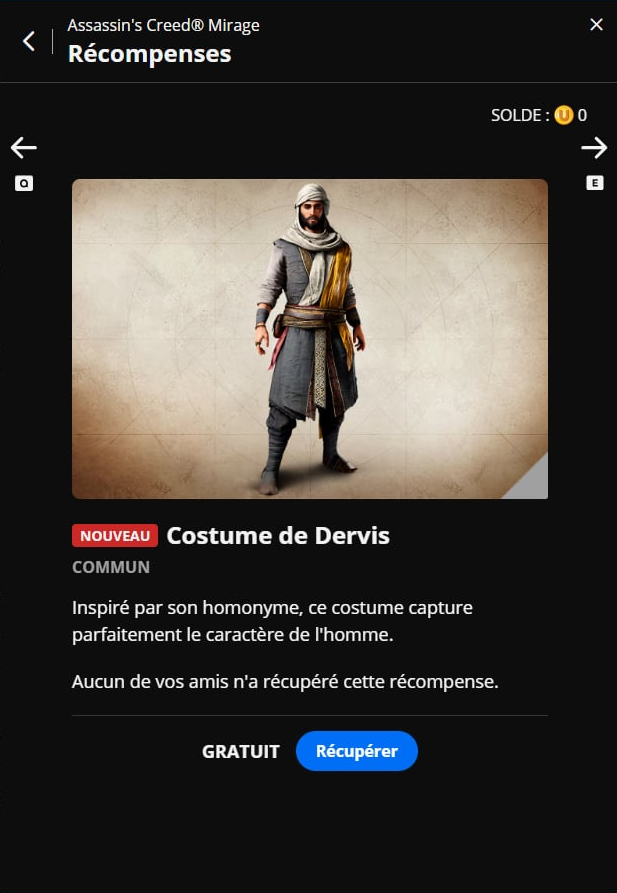 AC_TEMPLIER's tweet photo. Une nouvelle récompense est disponible actuellement dans l'Ubisoft Connect pour le jeu Assassin's Creed Mirage. 😉

Le lien pour obtenir les récompenses :
https://t.co/0W6IRUQZ3R

#AssassinsCreed #AC #Ubisoft #UbisoftConnect #AssassinsCreedMirage #ValleyOfMemory #TwitchDrops https://t.co/T2IhJQFykd