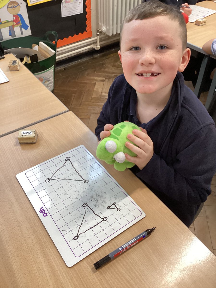 IntakeSchool's tweet photo. Y2T were amazing at drawing 2D shapes and solving problems with shapes 🐢 #mathsatintake @WhiteRoseMaths https://t.co/bJJnCCrfKl