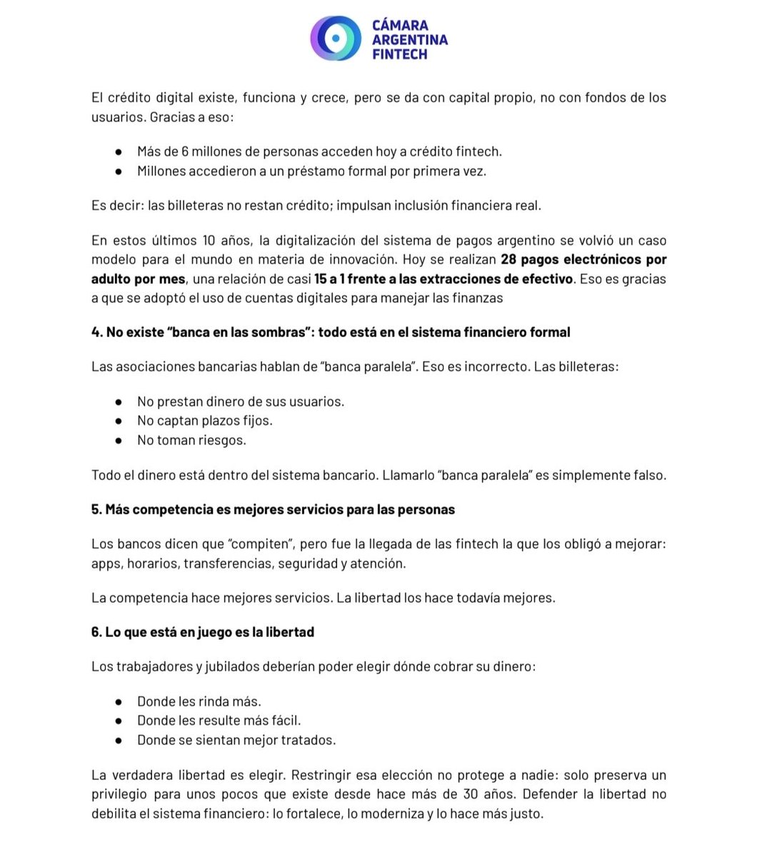 🔴🏦Bancos versus billeteras digitales por el pago de salarios y jubilaciones: la Cámara Argentina Fintech lanzó un fuerte comunicado y advirtió que "está en juego la libertad”

El sector bancario alerta por supuestos riesgos de seguridad; desde el sector fintech lo desmintieron.