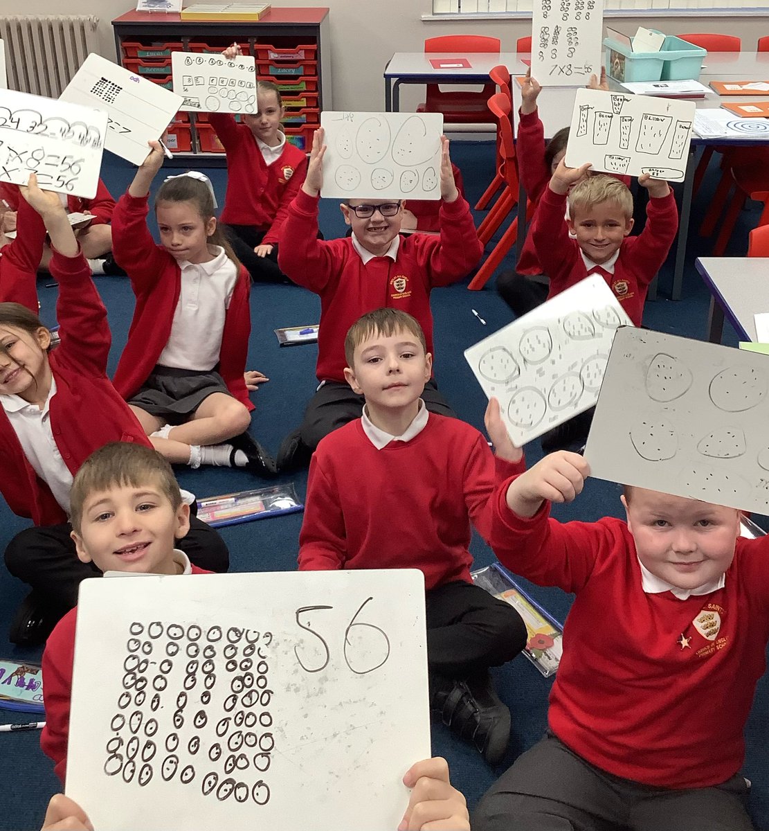 Lots of different ways to show 7x8👏