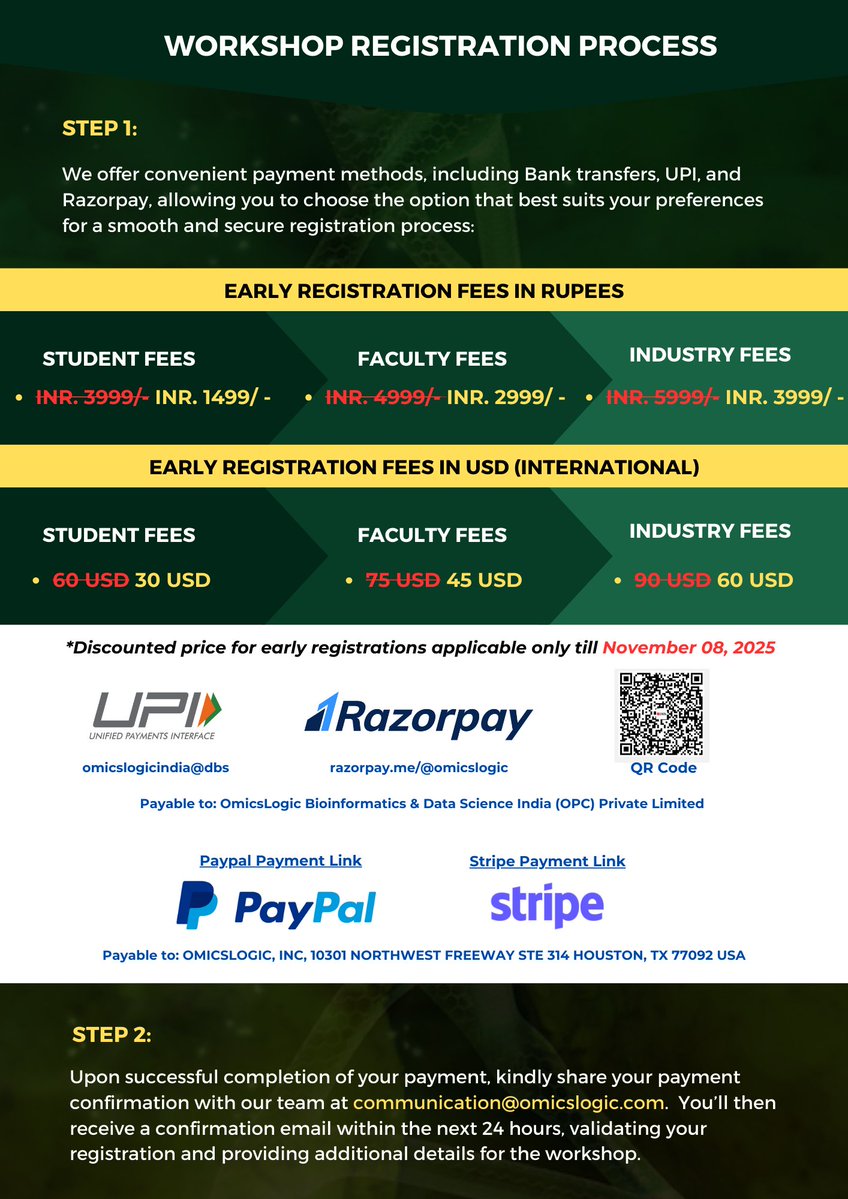 OmicsLogic's tweet image. 🚨 Last few days to register!
🌿 Master RNA-Seq Data Analysis for Plant Biotech using R

🔗 Register: forms.gle/kQFscQxvGRX3t4…

#RNASeq #PlantBiotech #Bioinformatics #Genomics