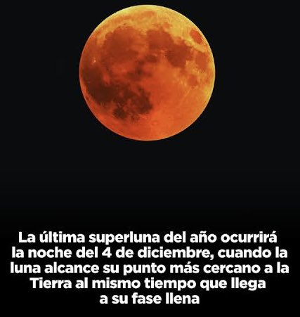 SUPER LUNA LLENA 
4/12/2025
Tienes la oportunidad de cerrar el pasado, liberar aquello que te oprime y soltar lo que ya no te permite avanzar. En este final de año, decreta lo que deseas manifestar para tu nuevo ciclo: enfócate en lo que te hace bien, elige lo que te impulsa y