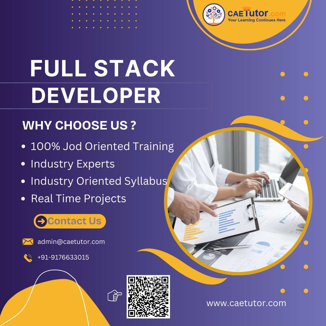 cae_tutor's tweet image. Take your career to the next level! Join our Full Stack Developer program and gain expertise in Microsoft technologies, cloud computing, DevOps, and testing. Plus, get 100% job assistance and prep for Microsoft certifications! Register now! (link unavailable) #FullStackDeveloper