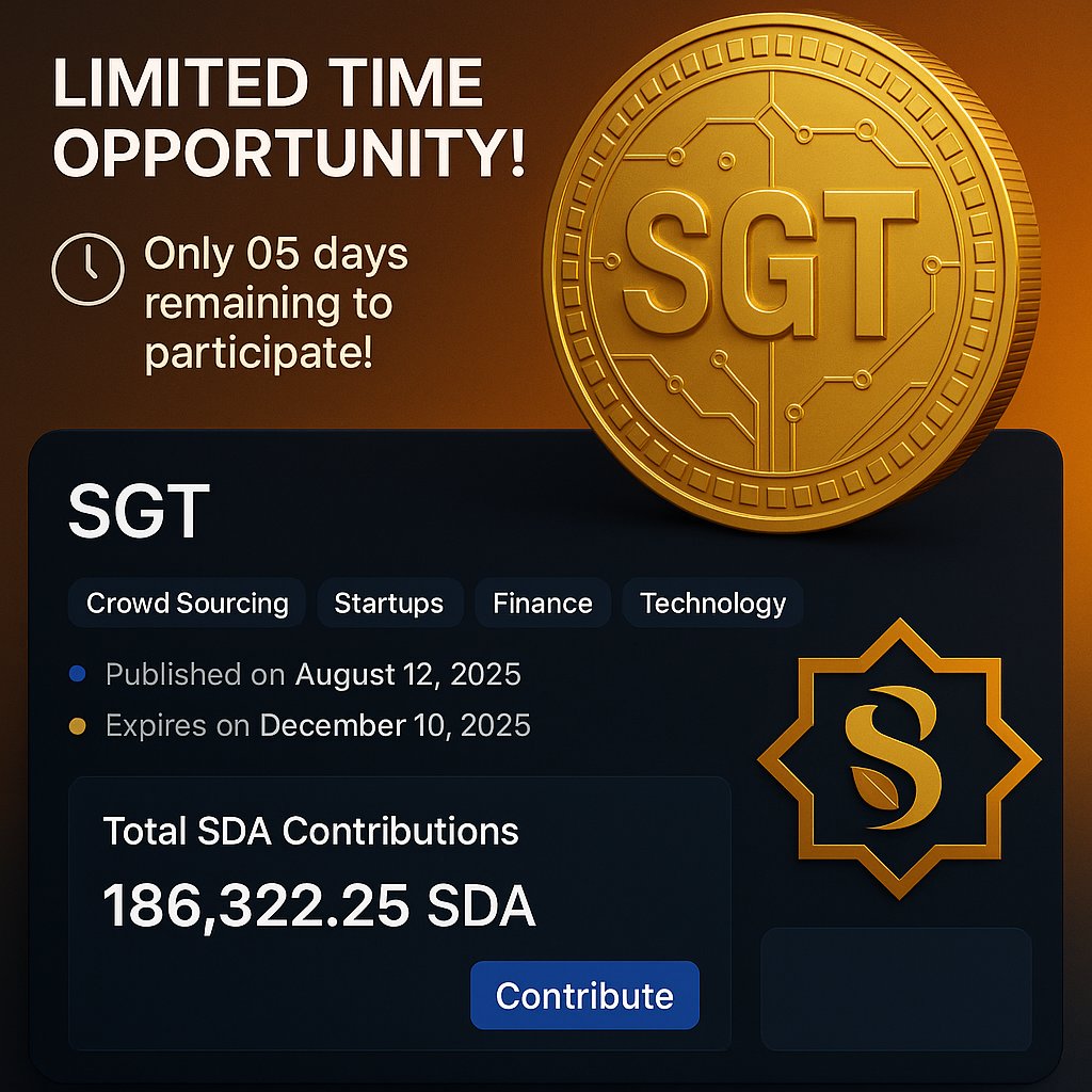 Crypto_AirdropT's tweet photo. 💛 The world’s first faith-aligned digital gold asset!
Bringing together the stability of real gold & the transparency of blockchain technology.
⏳ Only 05 days left!
🔗 https://t.co/8ajd7XlYnY
⚡ 100% Asset-Backed | Secure | Ethical | Borderless
#SGT #SidraChain #SDA_Update https://t.co/5PXLs5GZQL
