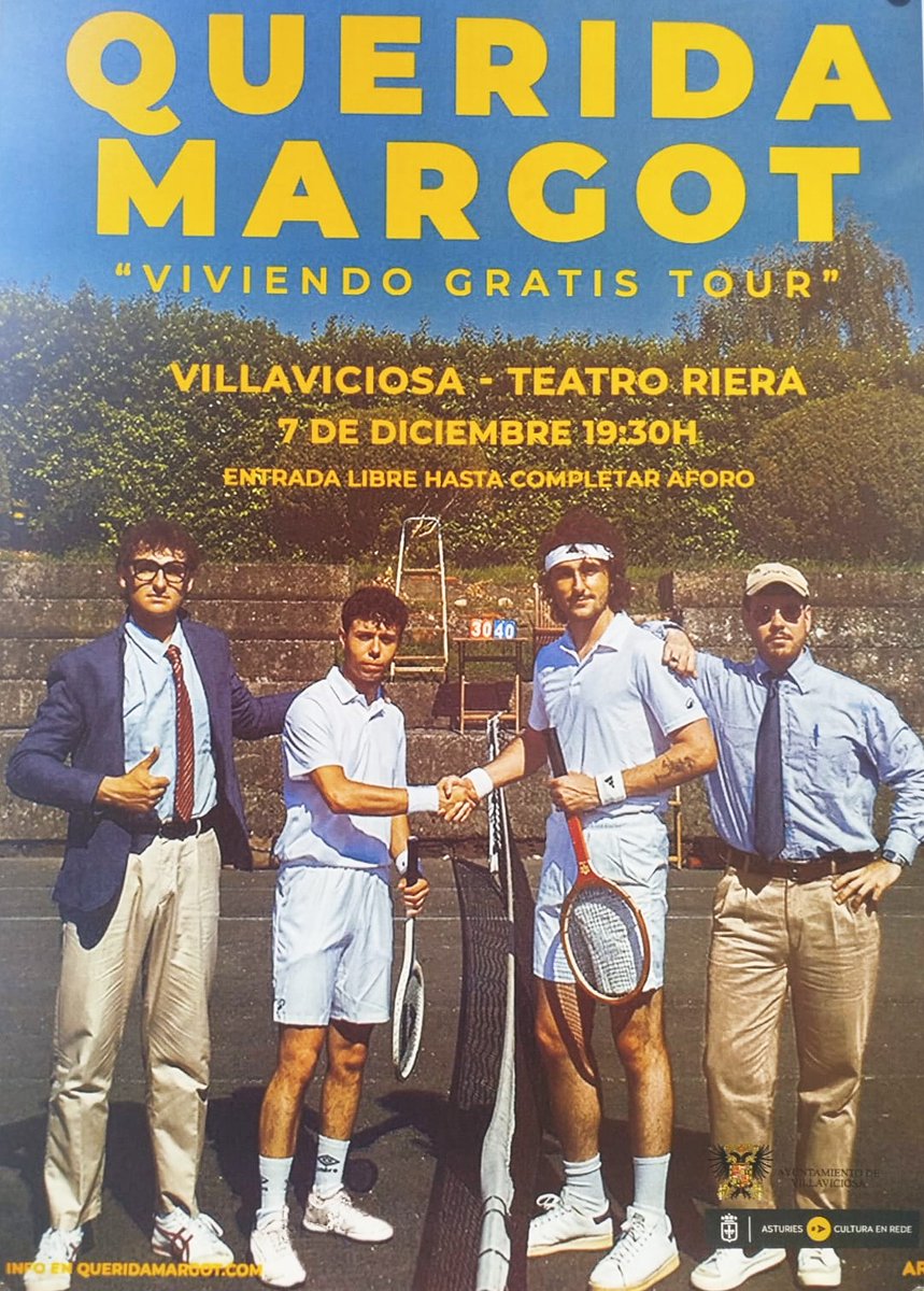 🎙️"Querida Margot" en concierto 🎶
📅Domingo 7 de Diciembre
⌚️19.30h. 
📌 <a href="/TeatroRiera/">Teatro Riera</a> 
Entrada libre hasta completar aforo. #Villaviciosa #ComarcadelaSidra #Asturias
