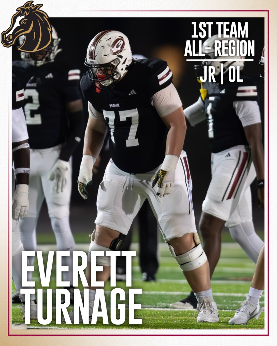 Congratulations to these Mavericks for earning 1st Team All-Region 2-7A honors for the 2025 season. #gomavs
(2/3)
Sr ATH Lawson Branson
Sr TE Will Harris
Jr OL Everett Turnage