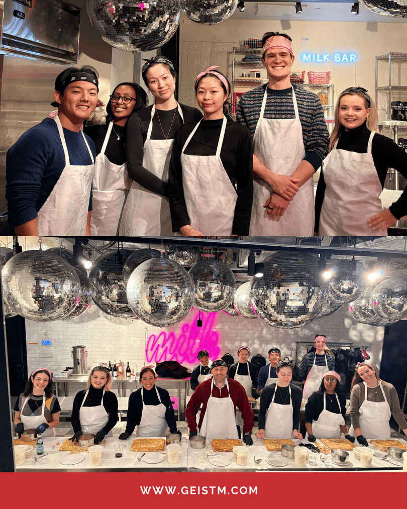 GeistM's tweet photo. The GeistM crew had a fantastic time with our friends at Taboola creating Milk Bar’s iconic birthday cake 🎂✨🤝😋

#Teamwork #MilkBarMagic #SweetSuccess #CollaborationGoals #CakeTime #FunAtWork #IconicDesserts https://t.co/rsEYJVUUQW