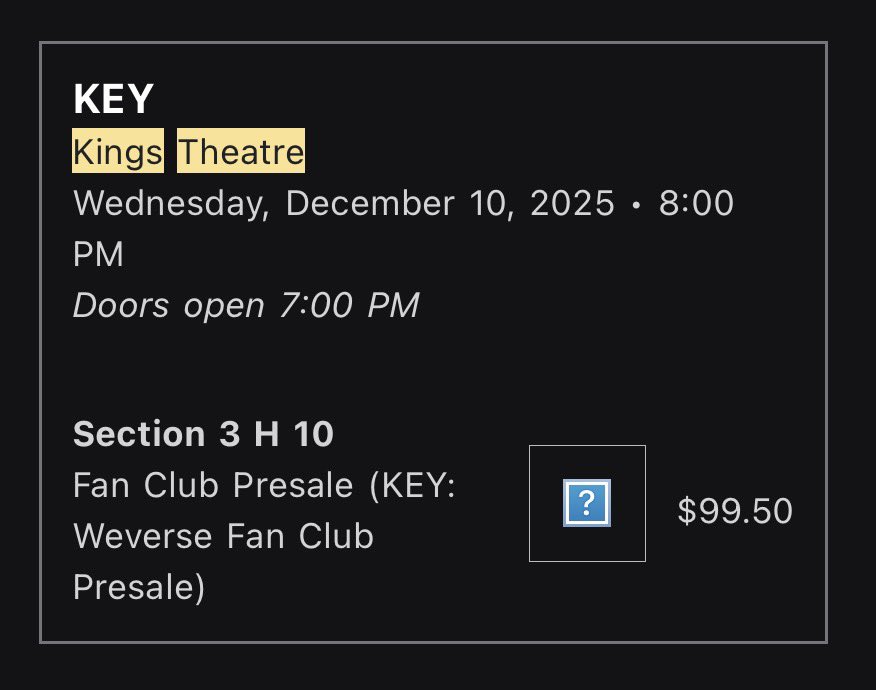 minhoceptions's tweet image. WTS one key keyland in brooklyn ny ticket with soundcheck and group photo!! i was able to get a better ticket so im trying to get rid of my old one! asking for $300 (ticket price plus price of vip minus $20 bcz im really just trying to get rid of this!!)

dm for more info!!