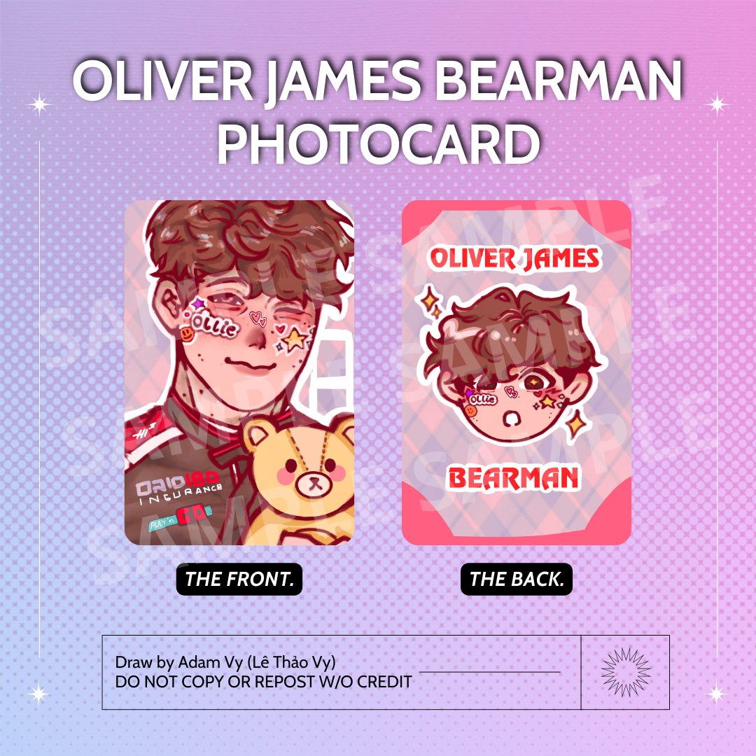 My lastest project for Ollie Bearman.
Idk what my KPop ass want but I would love to collect his card maybe 😞😞