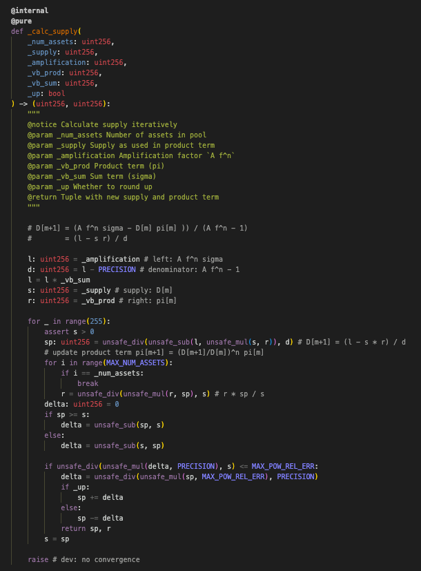 Calc Supply Function