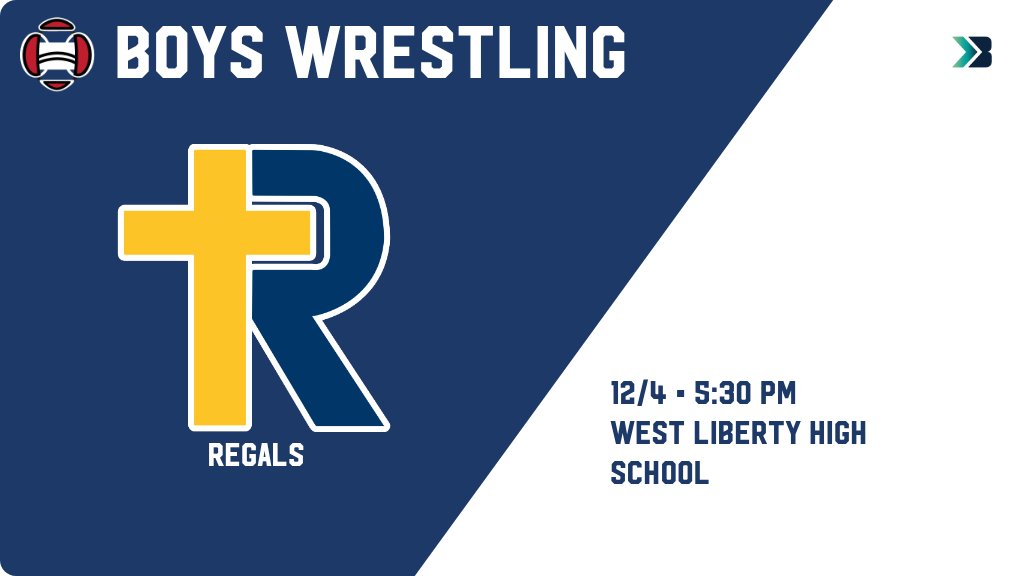 Boys Wrestling (Varsity) Meet Day! - Check out the event preview for the Regina Catholic Regals. It starts at 5:30 PM and is at West Liberty High School Gym. gobound.com/ia/ihsaa/boysw…