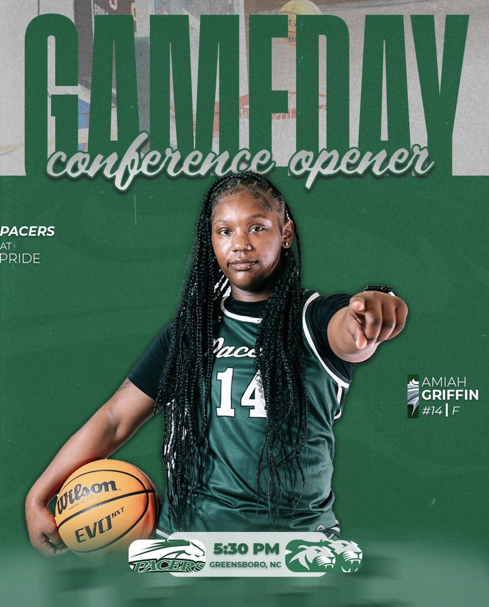 ITS GAMEDAY!!! 

🆚: Greensboro College Pride  
⏰: 5:30pm
📍: Hanes Gymnasium
🎟️: Free 
📺: Greensboro College Athletics YouTube Live Stream 

#EffortOverExcuses 💚🐎