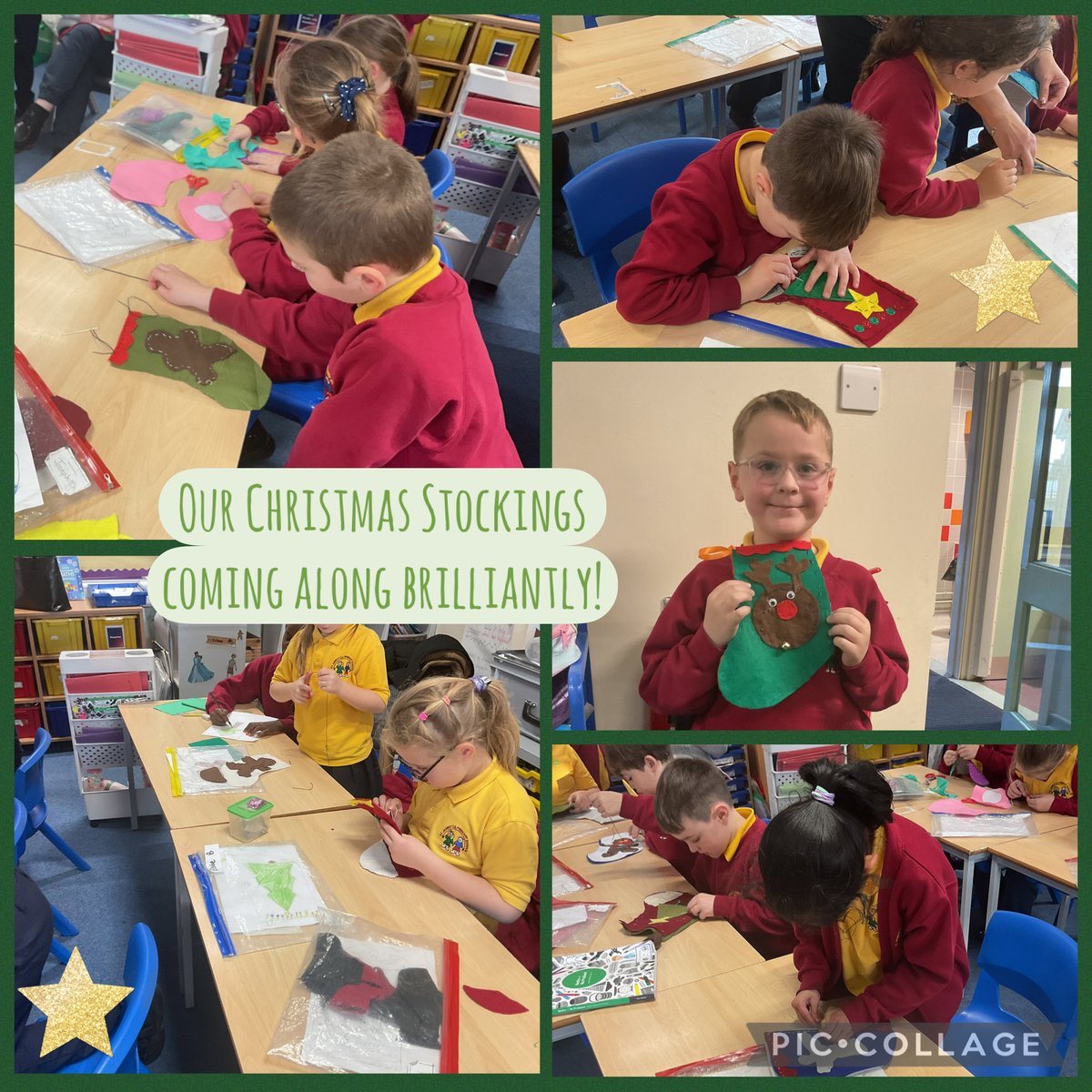 Look at how great our stockings are! We can’t wait to see the finished products! #PrimaryDandT <a href="/StJamesChorley/">Chorley St James</a> inspired by <a href="/JanConstantine1/">Jan Constantine</a>