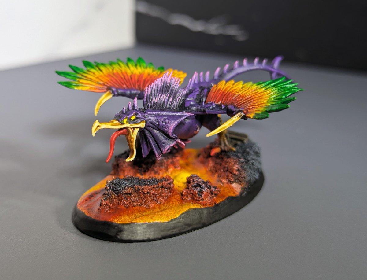 SafeforTableTop's tweet photo. These finished Raptoryx were inspired by birds of prey, I wanted their wings to blaze with color while their bodies stayed subdued!

#Warhammer #WarhammerAoS #WarhammerCommunity #MiniaturePainting #SlavesToDarkness #Wargaming #TabletopGaming #MiniPainter #AoS #PaintingWarhammer https://t.co/c01NkA3ta1