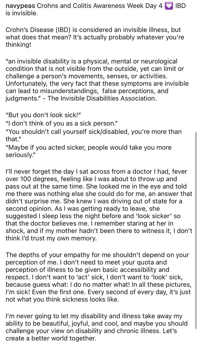 Crohns and Colitis Awareness Week Day 4! 💟

#crohnsandcolitisawarenessweek