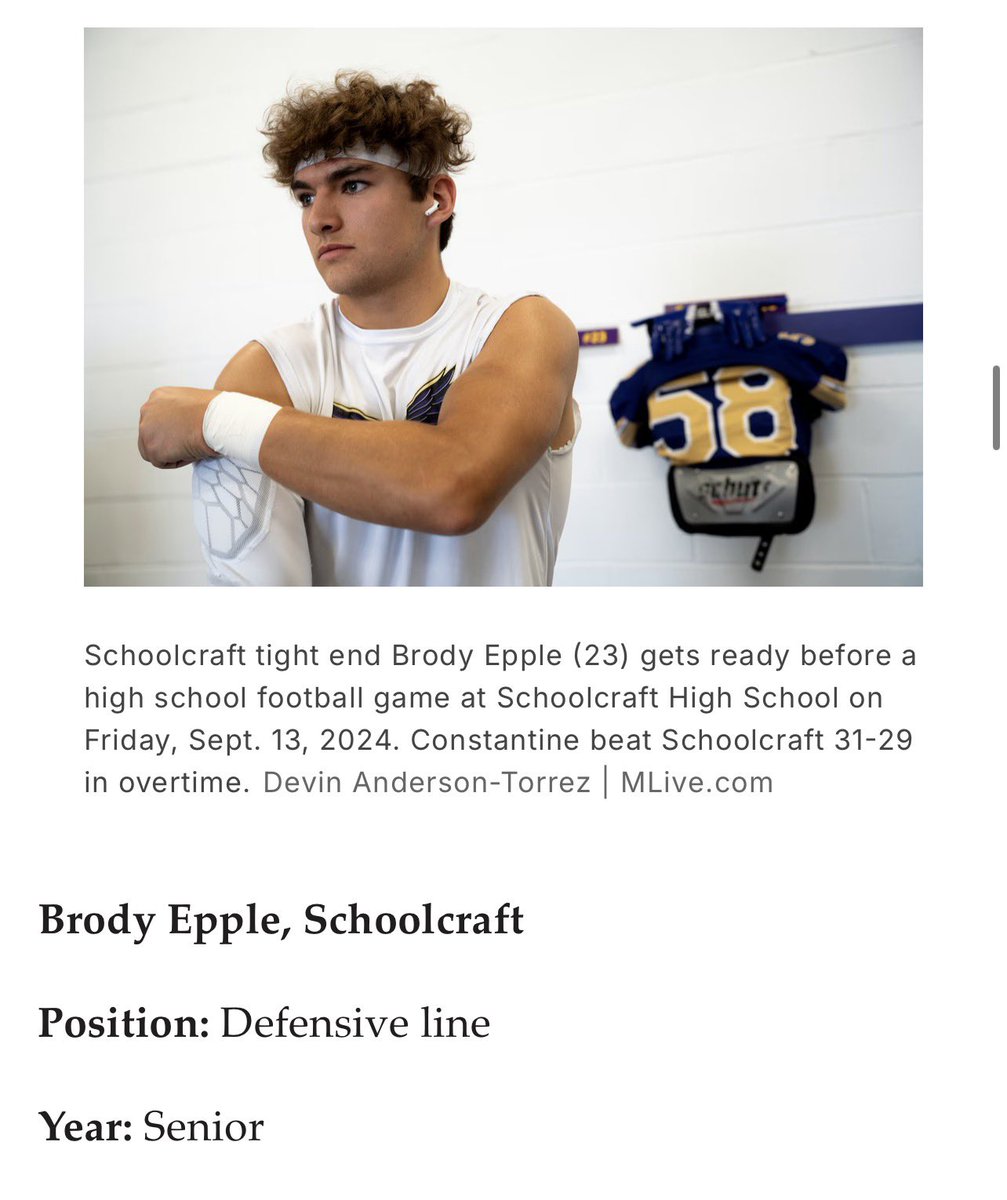 BrodyEpple's tweet image. Blessed to be named 1st Team All Kalamazoo Dream Team !!
@mfarrellsports @CoachPostmaGV
@CoachShreve @GrantCaserta
@CoachMacCarruth @Coach_Gus @CoachGus90 @Coach_Sweeney
@CoachPayneWMU
@CoachDuFrane @CoachDonnelly21
@J_Daniels74