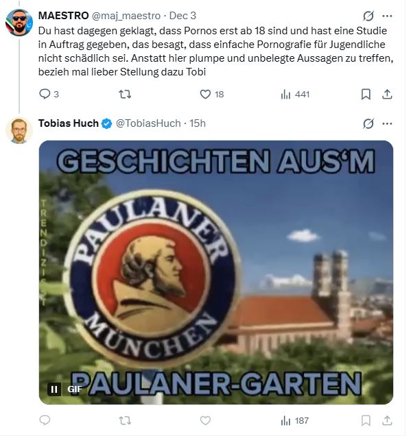 Paulanergarten <a href="/TobiasHuch/">Tobias Huch</a> ?

Faktencheck: 

Entscheidung des BVerfG:
tinyurl.com/r9v4ayy7 

Pressemitteilung des BVerfG: tinyurl.com/yt5p6ema

Von der Huch Medien GmbH in Auftrag gegebene Studie: tinyurl.com/bmbcd6hy

Bitte Stellung nehmen.