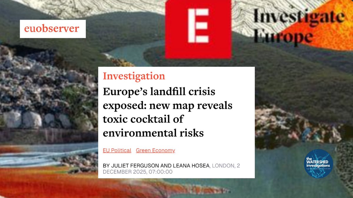 The accumulated waste of generations of mass consumption is decaying in landfill, + the chemicals those goods were drenched in - lead, mercury, cadmium, PFAS, PCBs -  are seeping slowly back out into water, soil + air.

Our report with <a href="/investigate_eu/">Investigate Europe</a> 

euobserver.com/eu-political/a…