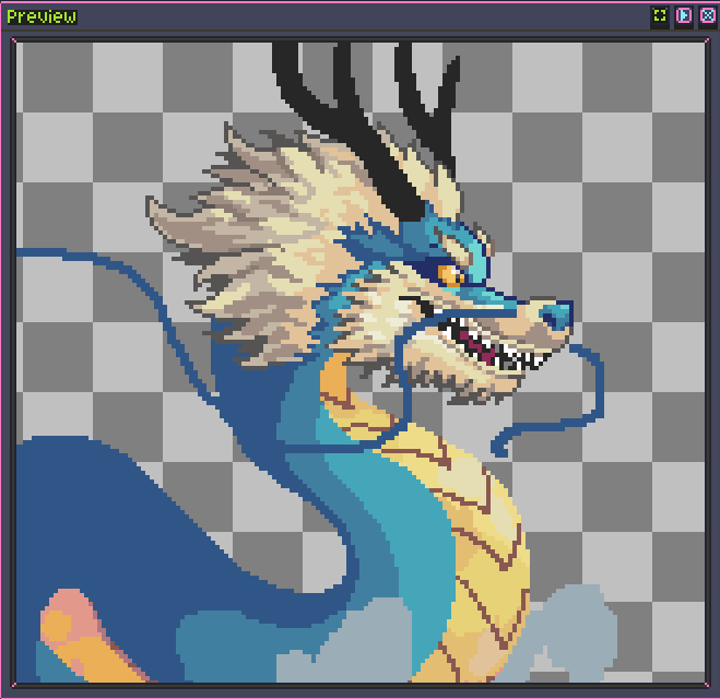 Dragon in progress.
#pixelart