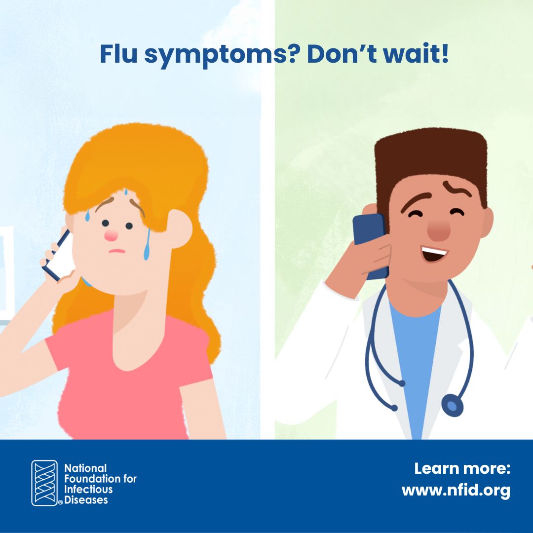 WhyImmunize's tweet image. Flu symptoms? Don’t wait! Call your doctor and help stop the spread! #FluMovesFast #FightFlu #vaccinate