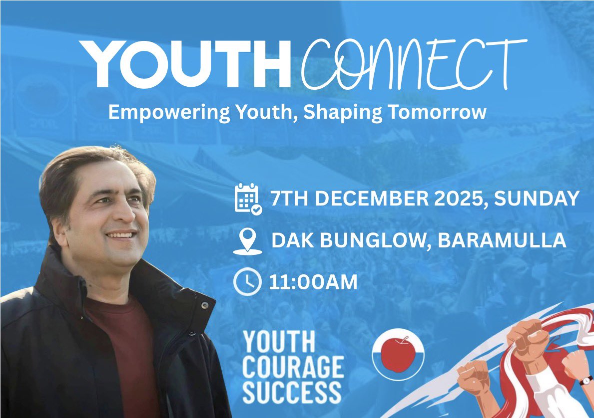 faraazashraf_'s tweet photo. Youth Connect, Empowering Youth, Shaping Tomorrow!
Join us on 7th December, 11 AM at Dak Bungalow Baramulla for an inspiring conversation about the future of our youth.

@sajadlone @imranrezaansari @Riz_Ashraf @imrankehwah @SalmanBukhari01 @JKPCOfficial @tasaduq_yaseen @Bismahmeer_ @iamzubairmir @irfanpanditpuri @YJKPC_ @JKPCBARAMULLA @Mudasir__Karim @SuhiMeer @sufi_tahir19 @JKPCRafiabad 

#YouthConnect #Baramulla #YouthFuture #Caravanofchange