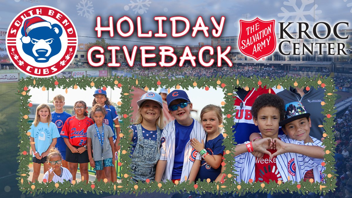 As a celebration to National Giving Month, the South Bend Cubs are proud to partner with <a href="/southbendkroc/">Kroc Center of South Bend</a> to provide tickets to Cubs games for families in need this holiday season. 
These ticket packages include 12 ticket vouchers for the 2026 season and four parking passes for