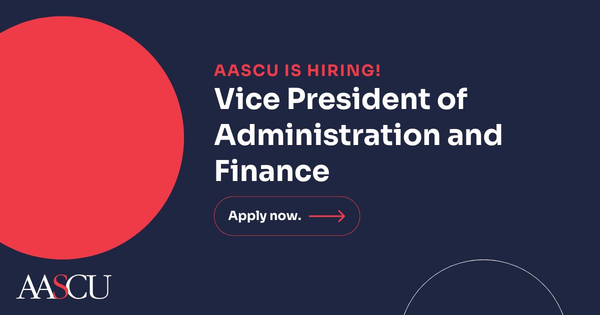 Join our team! AASCU’s search for a VP of Administration and Finance is nearing its application deadline. We’re seeking a mission-driven leader to guide financial strategy and key operations.

Apply by Dec. 8: tinyurl.com/5br89ex6

#Hiring #HigherEdJobs #Finance