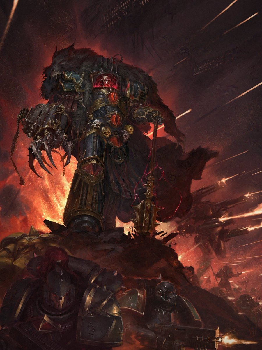 WH40kbestof's tweet photo. Horus Lupercal with Sons of Horus Warhammer 40k art. https://t.co/aZ57fvCLLz