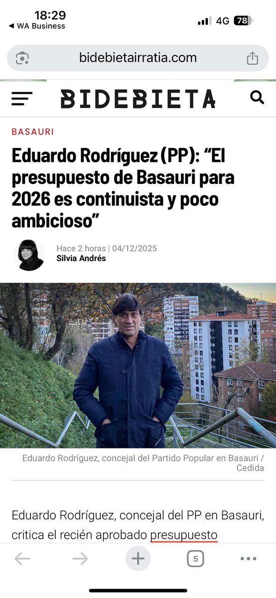 PPBizkaia's tweet image. Compartimos con vosotros, la entrevista a nuestro Portavoz en el Ayuntamiento de #Basauri @basauri44 
📰⬇️
bidebietairratia.com/entrevistas/20…