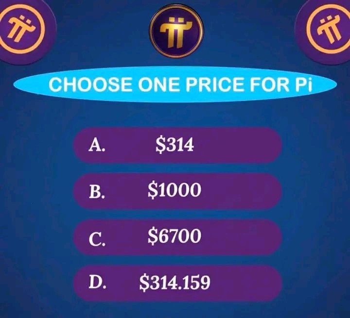 PiNetworkAlerts's tweet photo. Choose your preferred price for $Pi in the Q1 of 2026 🔥

A — $3.14
B — $$5
C — $10
D — $15

What’s your pick?
Join the community survey and let’s see which value Pioneers believe in the most! 🚀

#PiNetwork #Bitcoin #Binance   #CryptoMarkets https://t.co/GwL6xIA0ts