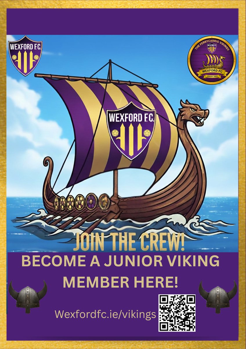 Wexford FC is thrilled to launch Junior Vikings Membership for our fans! 

Junior membership includes a season ticket and so much more! Each tier packed with exclusive gear

​🔗 Sign up at wexfordfc.ie/vikings